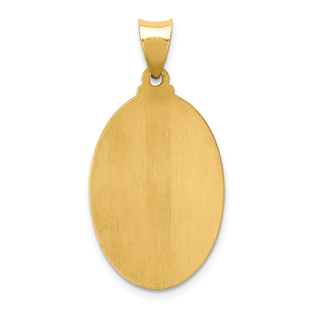 14k Polished and Satin St Jude Thaddeus Medal Hollow Pendant
