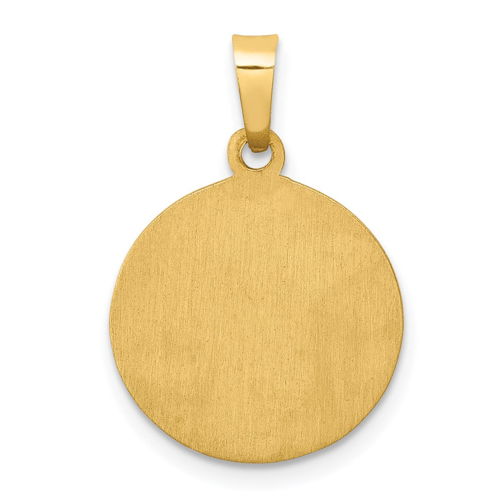 14k Polished and Satin St Lucy Medal Hollow Pendant