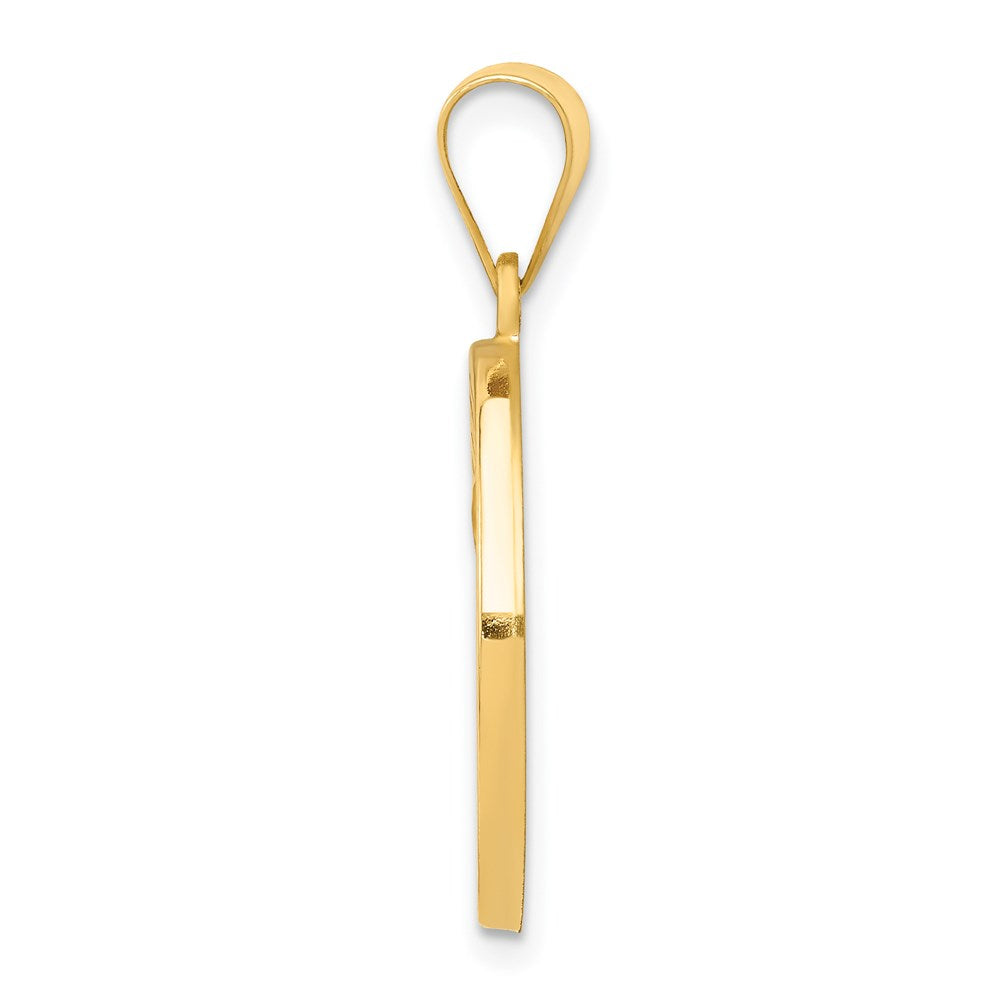 14k Polished and Satin St Matthew Medal Hollow Pendant