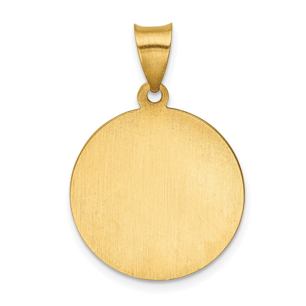 14k Polished and Satin St Peregrine Medal Hollow Pendant