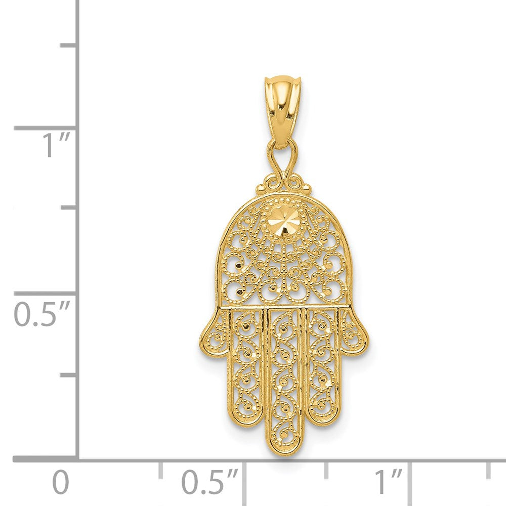 14k Yellow Gold Hand of God Pendant