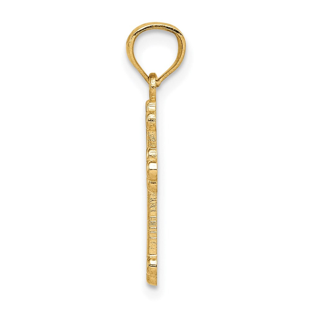 14k Gold Polished Small Budded Cross