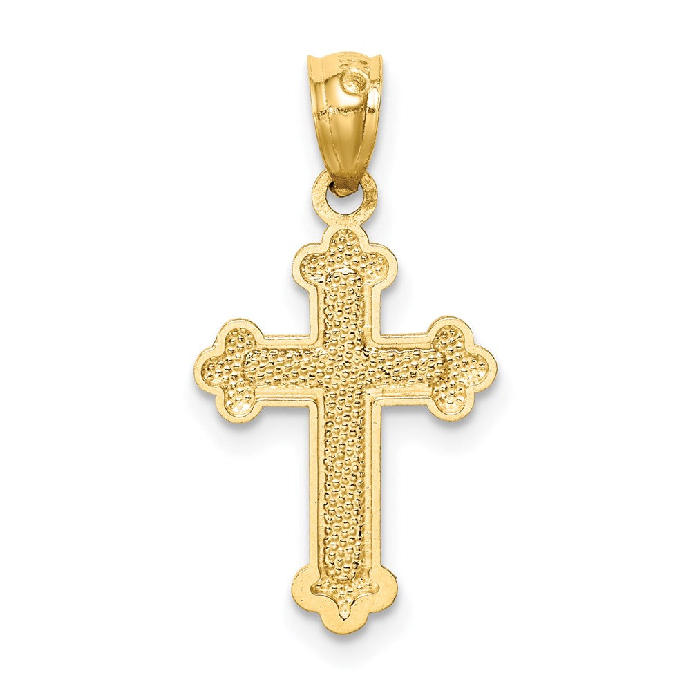 14k Gold Polished Small Budded Cross