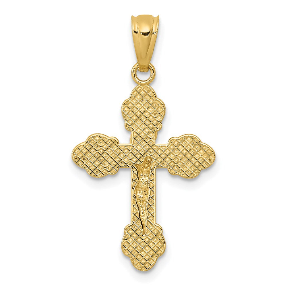 14k Gold Polished INRI Small Crucifix Pendant