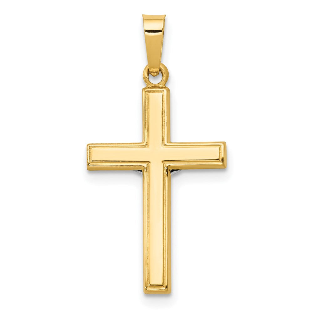 14K w/Rhodium Polished Inri Crucifix Pendant