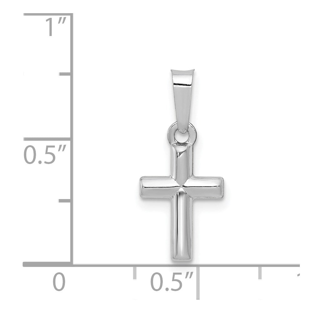 14k White Gold Polished Cross Pendant