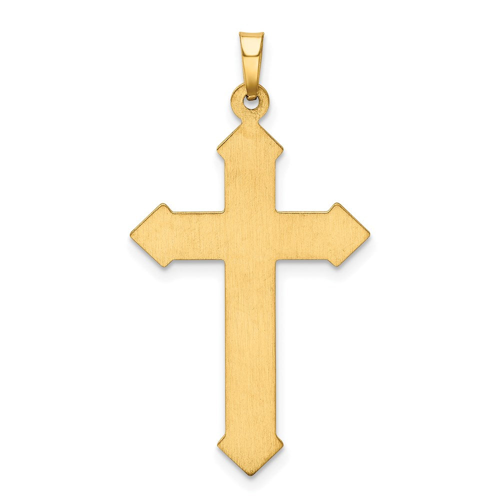 14k Polished and Textured Passion Cross Pendant