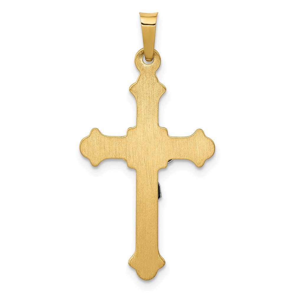 14k Two-tone Polished INRI Crucifix Pendant