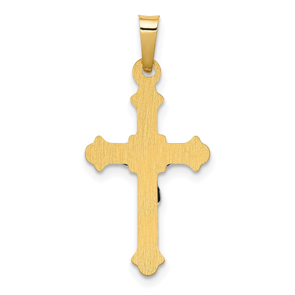 14k Two-tone Polished INRI Crucifix Pendant