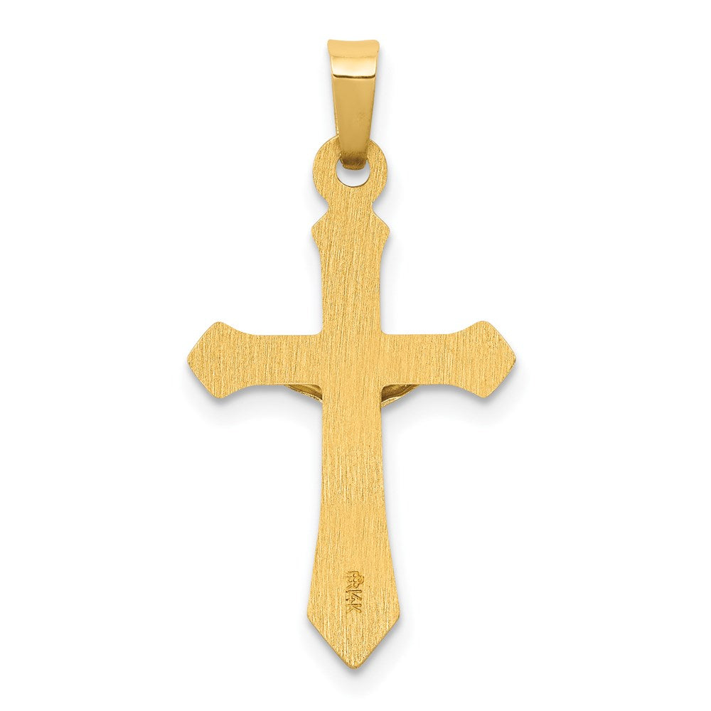 14k Two-tone Polished INRI Crucifix Pendant