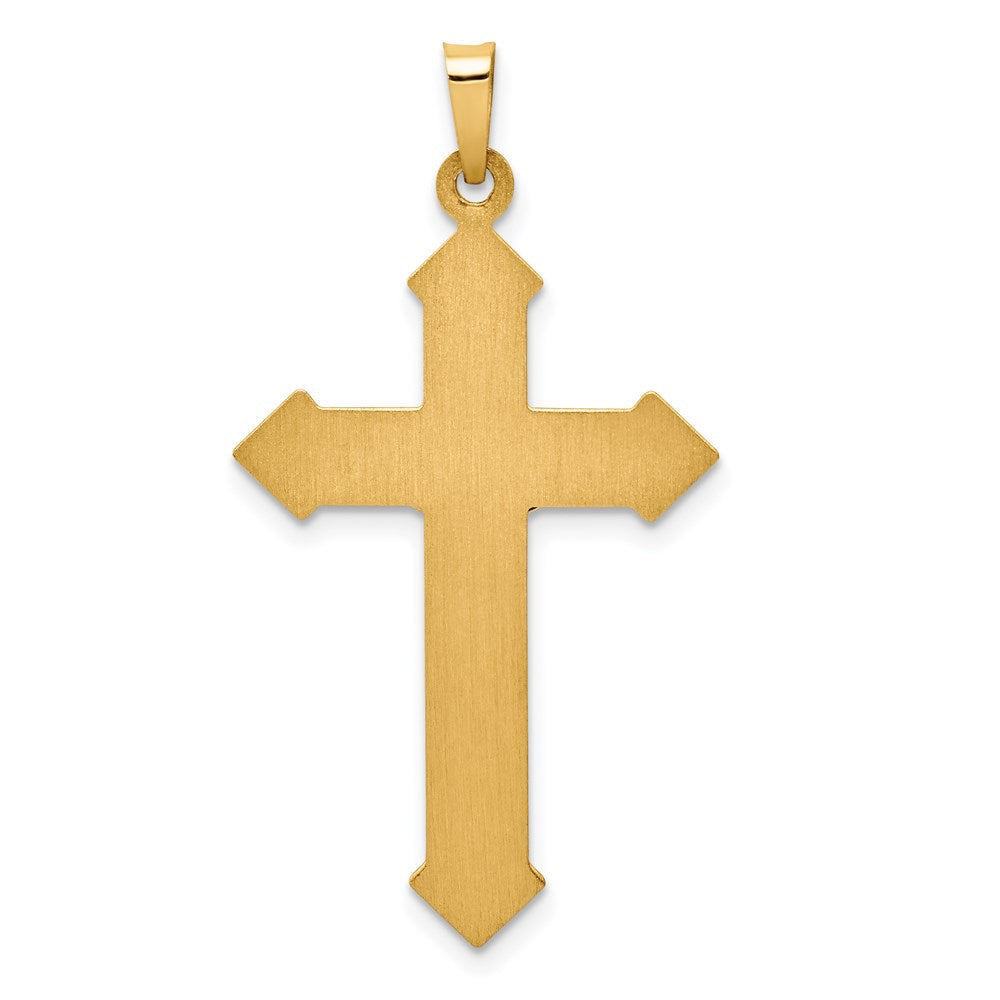 14k Two-tone Polished and Textured INRI Crucifix Pendant