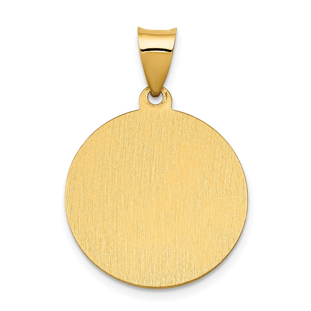 14K Polished/Satin St. Cecilia Hollow Medal Pendant