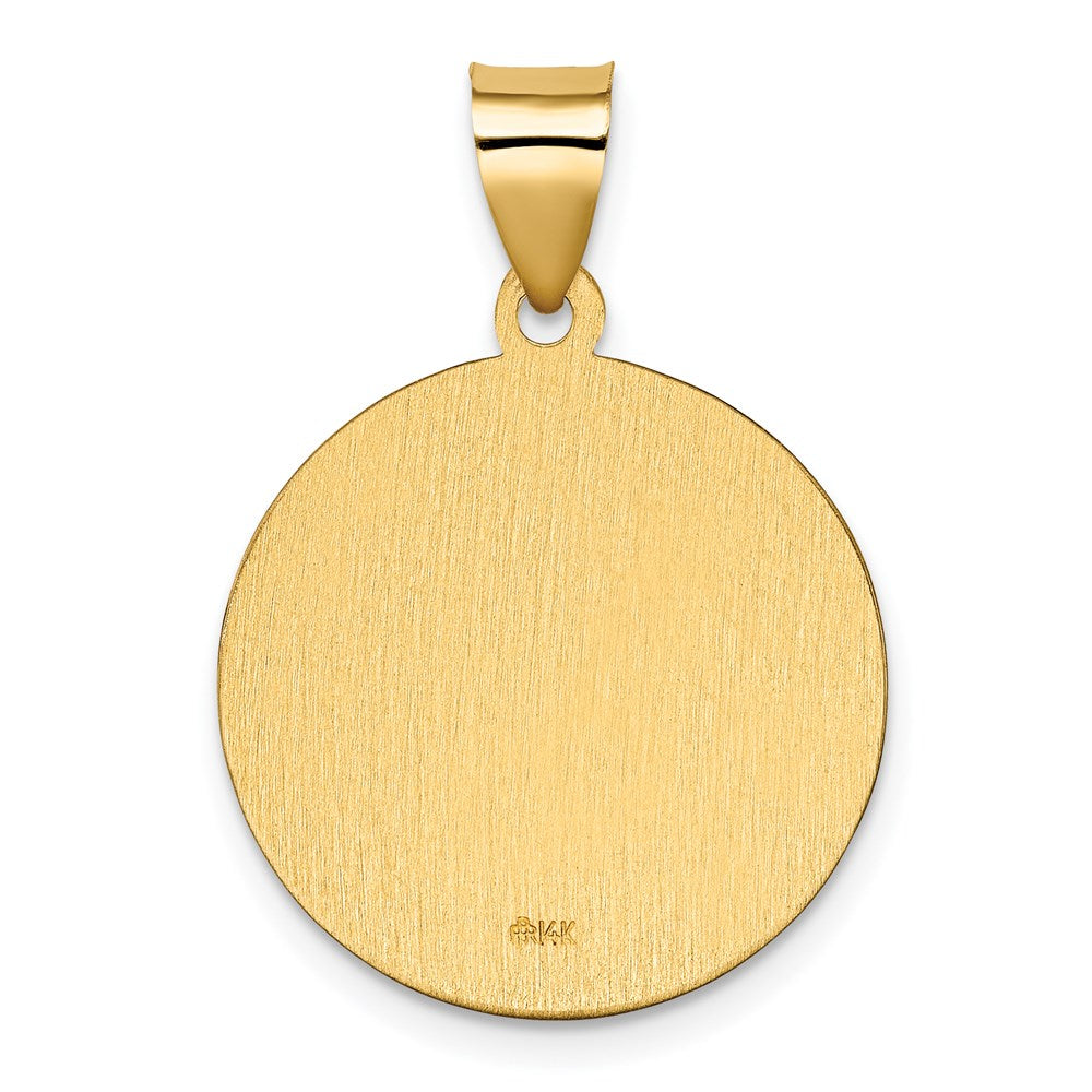 14K Polished / Satin St. Kateri Hollow Medal Pendant