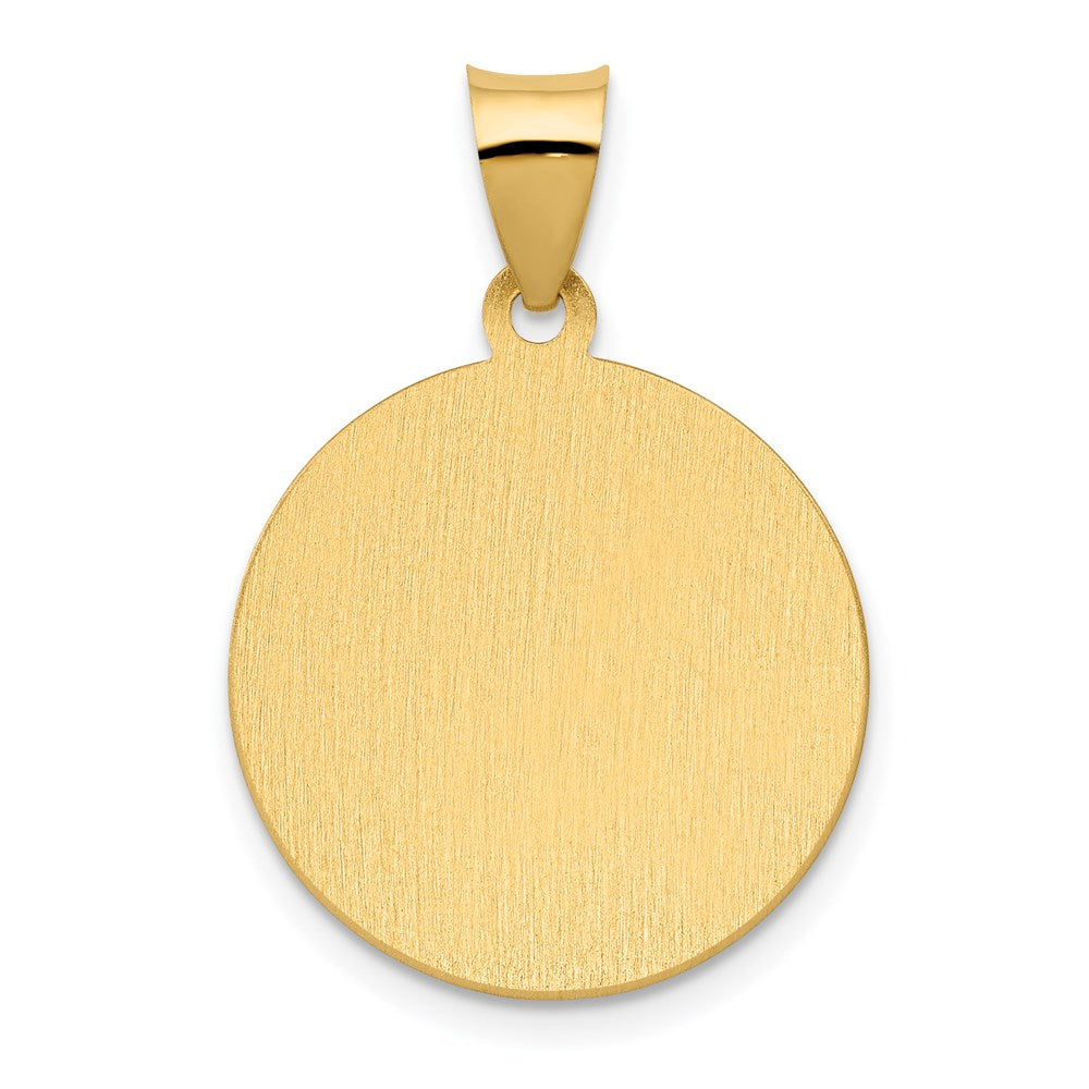 14K Polished / Satin St. Vincent Hollow Medal Pendant