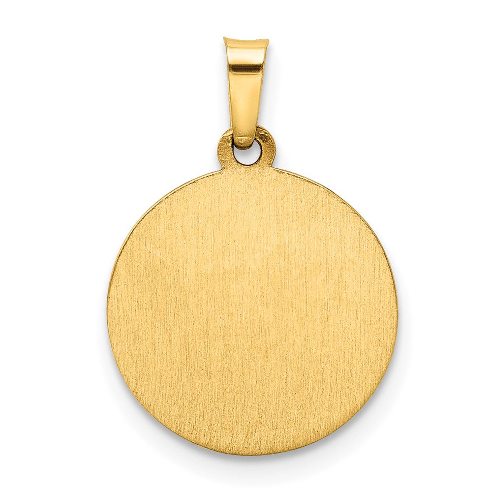 14k Polished/Satin Spanish 1st Communion Medal Hollow Pendant