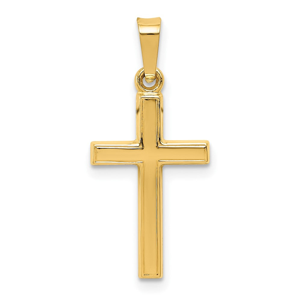 14k Diamond-cut Small Hollow Cross Pendant