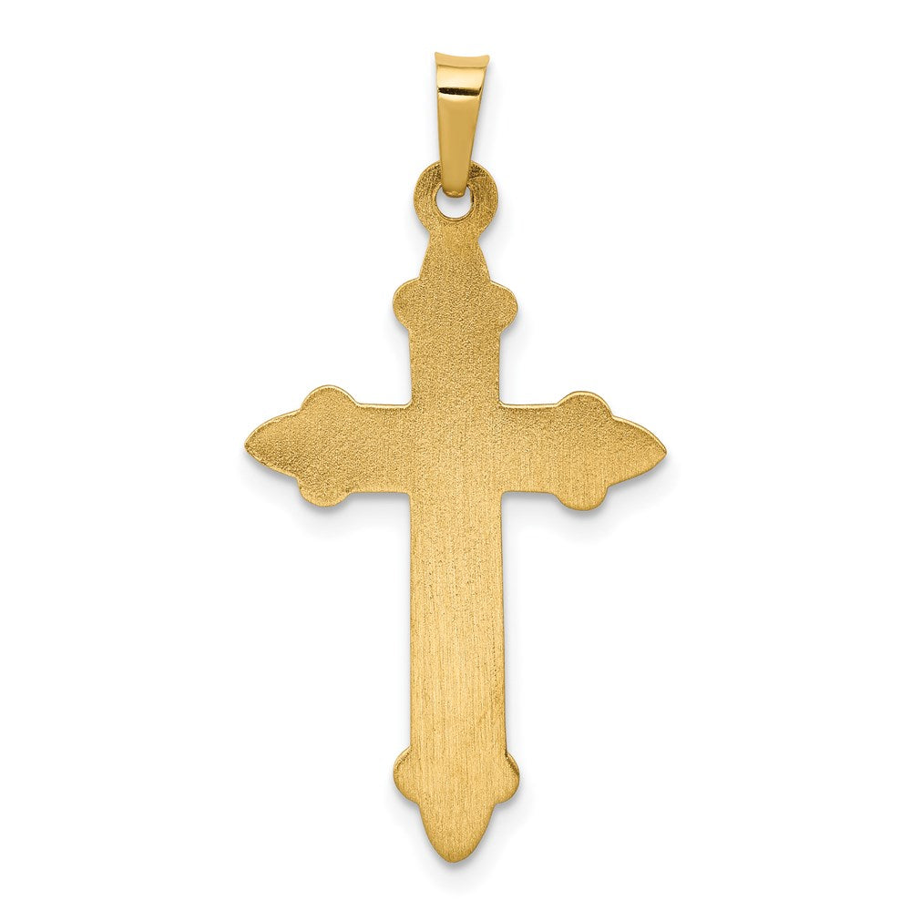 14k Fleur De Lis Cross Pendant