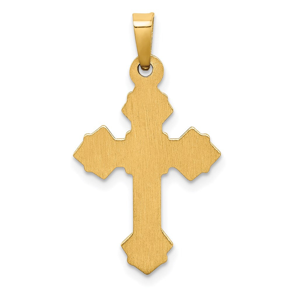14k Two-tone INRI Hollow Crucifix Pendant