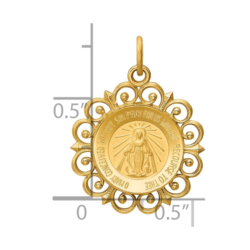 14k Miraculous Medal Charm