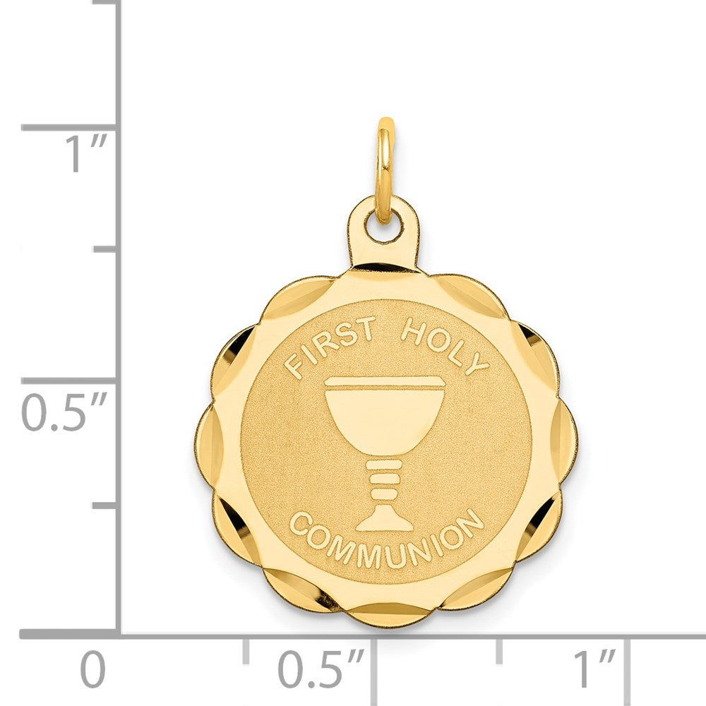14k First Holy Communion Disc Charm