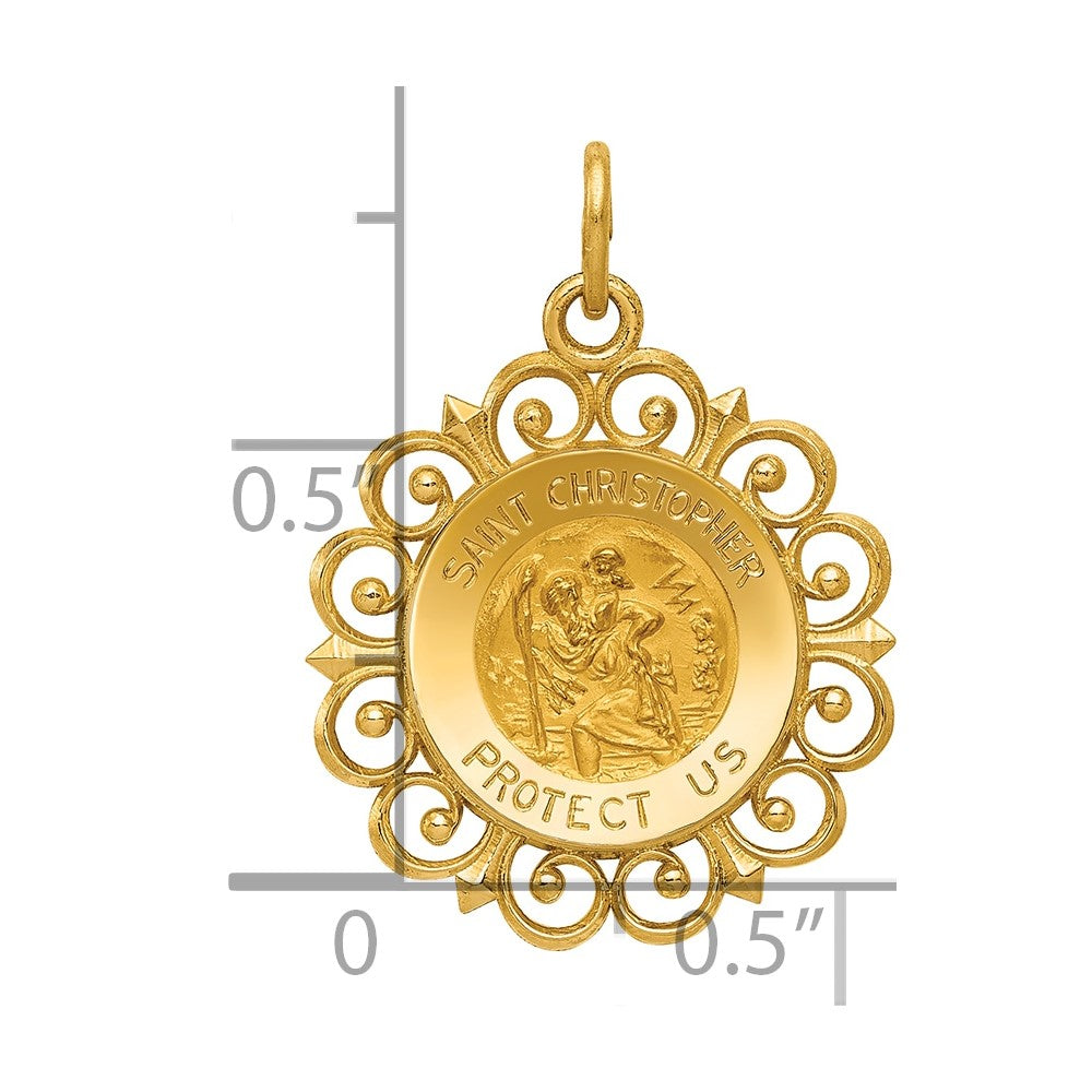 14k Saint Christopher Medal Charm
