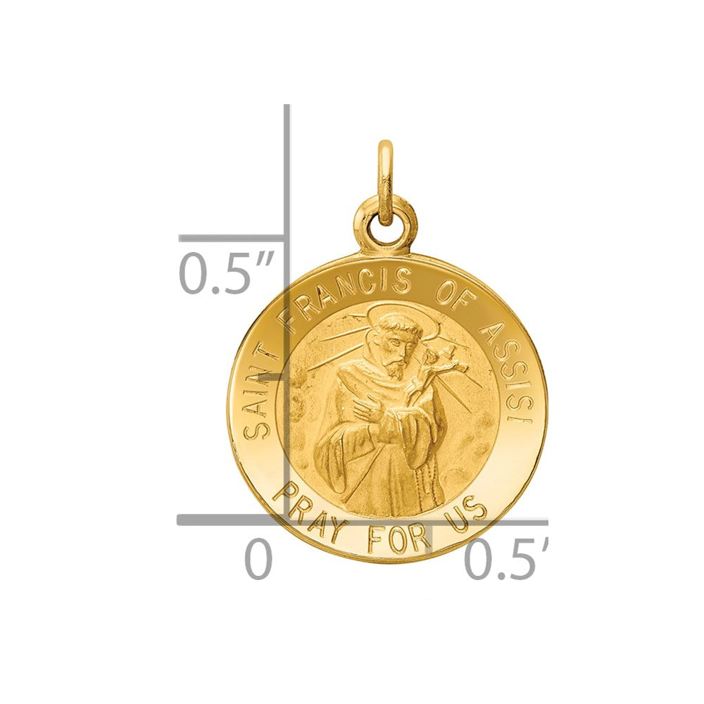 14k Saint Francis of Assisi Medal Charm