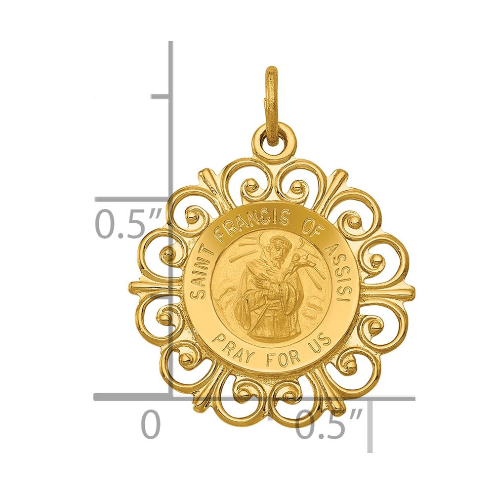 14k Saint Francis of Assisi Medal Pendant