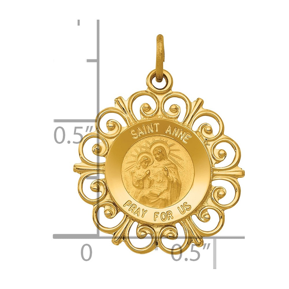 14k Saint Anne Medal Charm