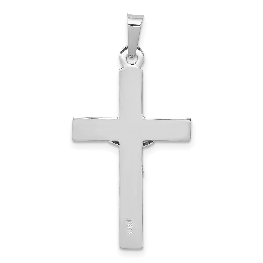 14k White Gold INRI Crucifix Charm