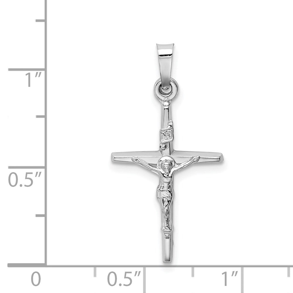 14k White Gold INRI Crucifix Charm