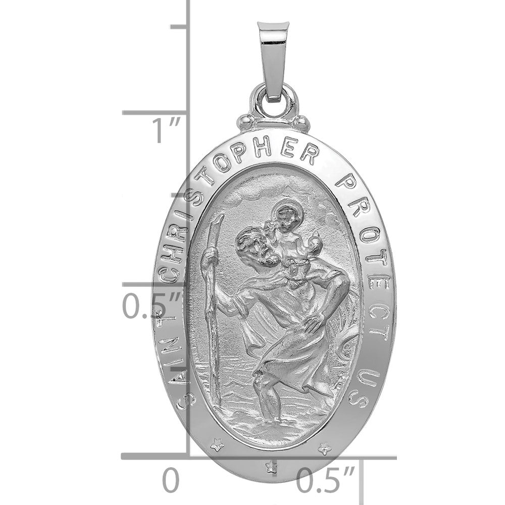14k White Gold Saint Christopher Medal Pendant
