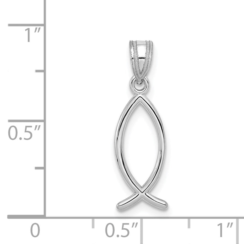 14k White Gold Ichthus Fish Pendant