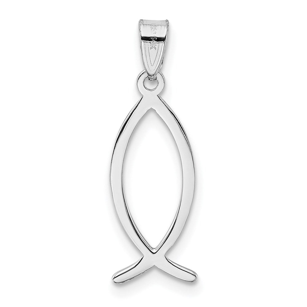 14k White Gold Ichthus Fish Pendant