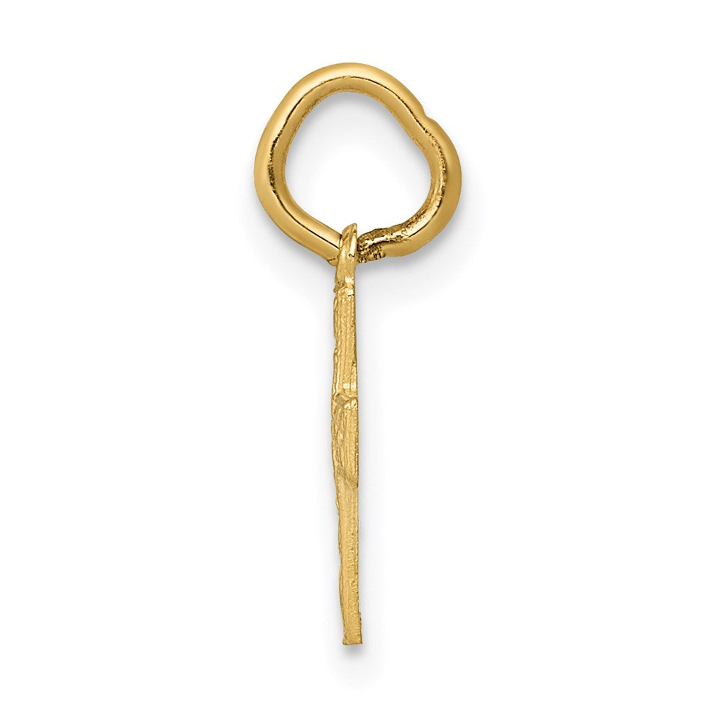 14K Floral Cross Charm