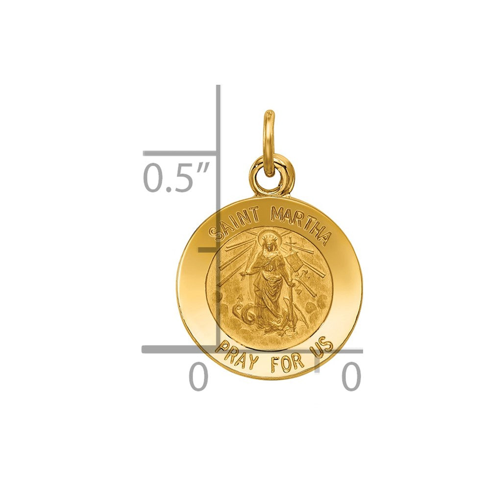 14k Saint Martha Medal Pendant