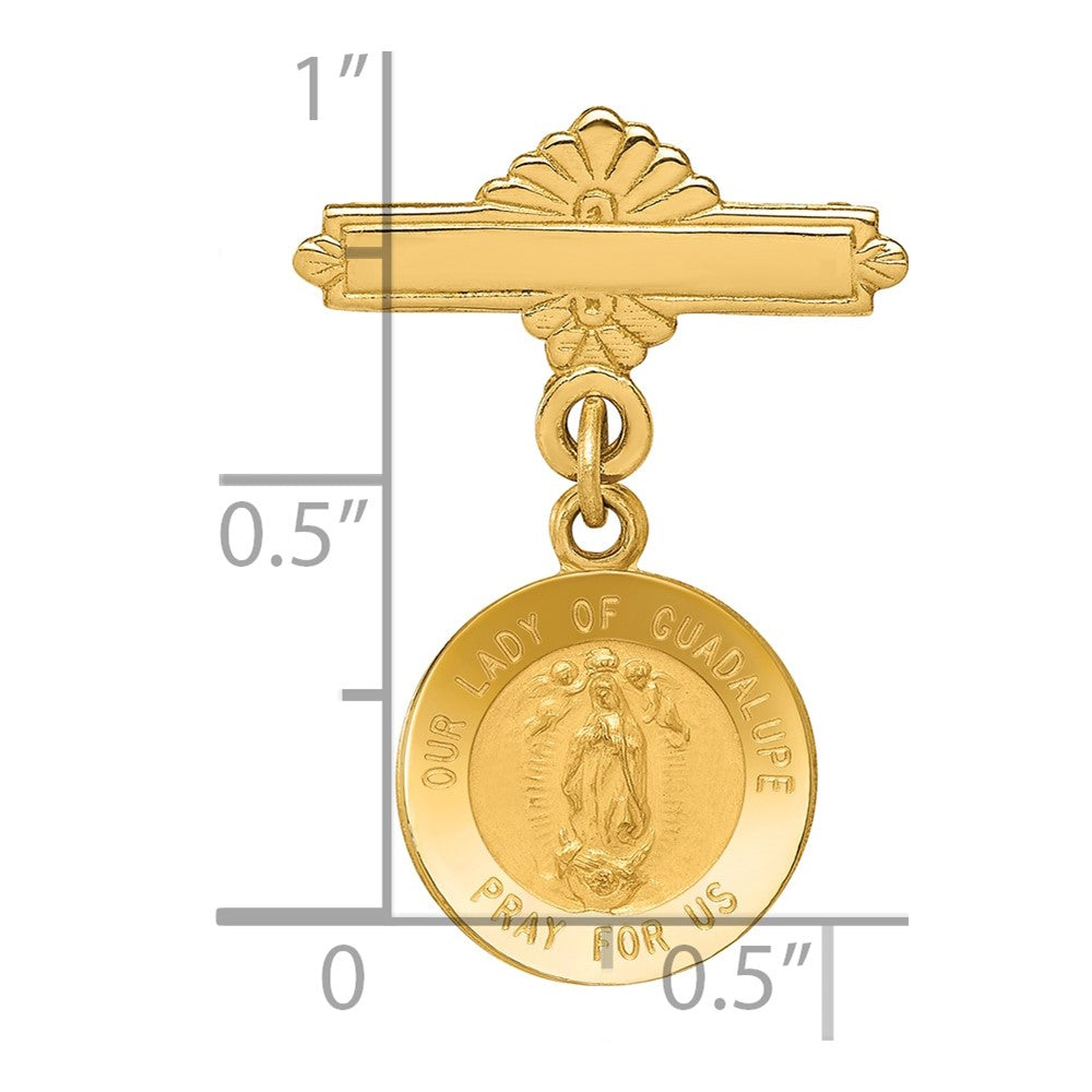14k Our Lady of Guadalupe Medal Pin