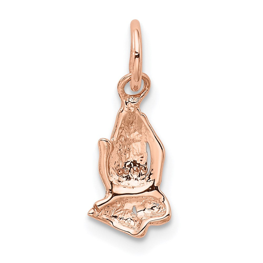 14k Rose Gold Praying Hands Charm