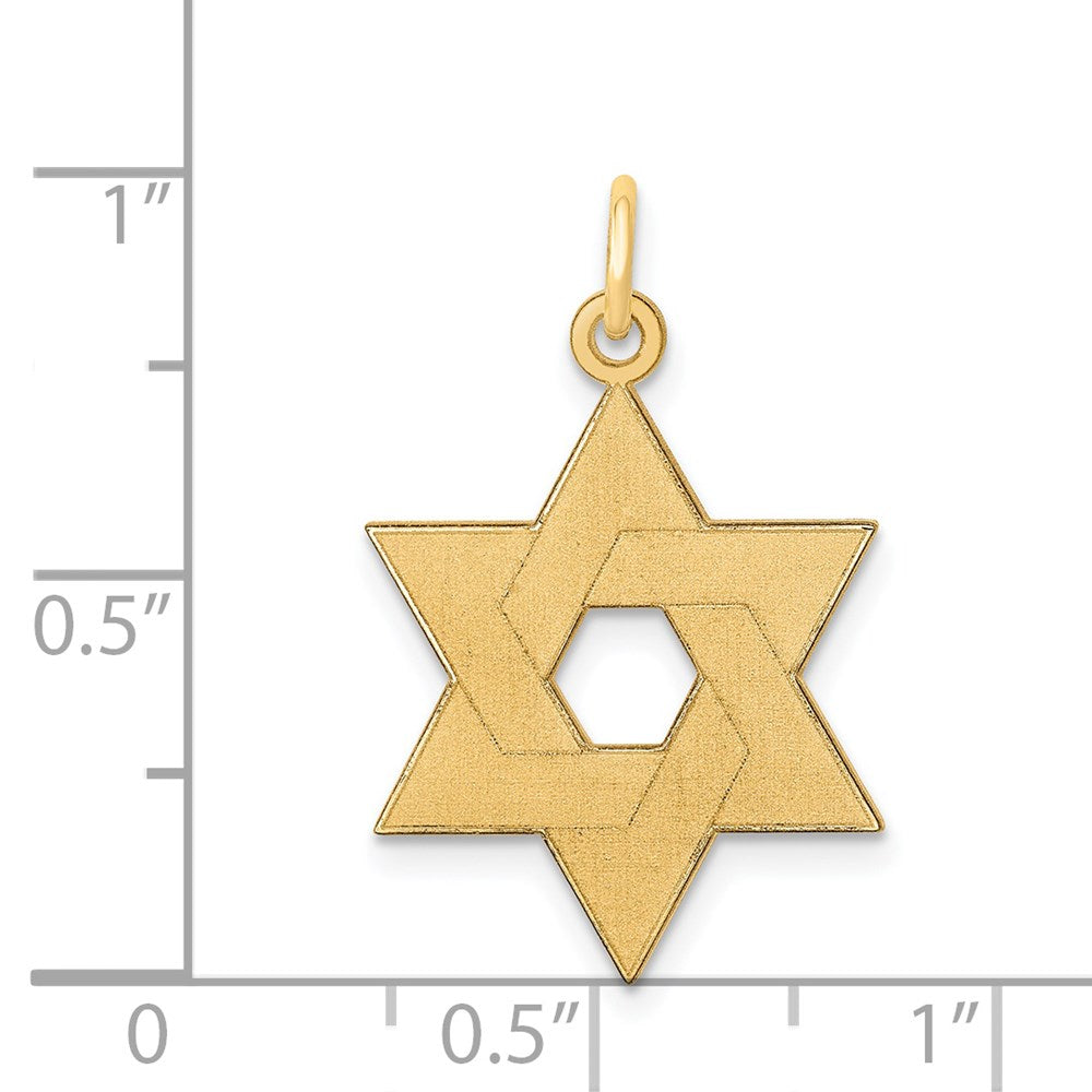 14K Laser Designed Star of David Pendant