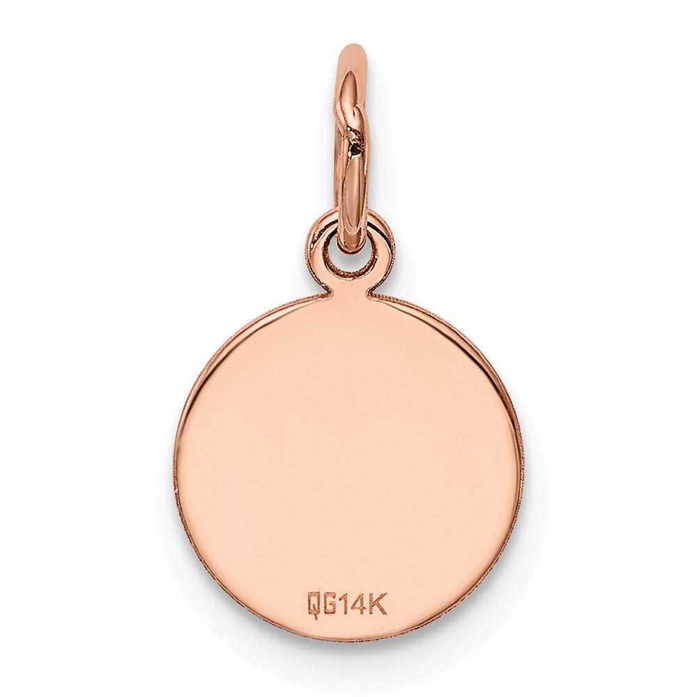 14k Rose Gold Plain .018 Gauge Circular Engraveable Disc Charm