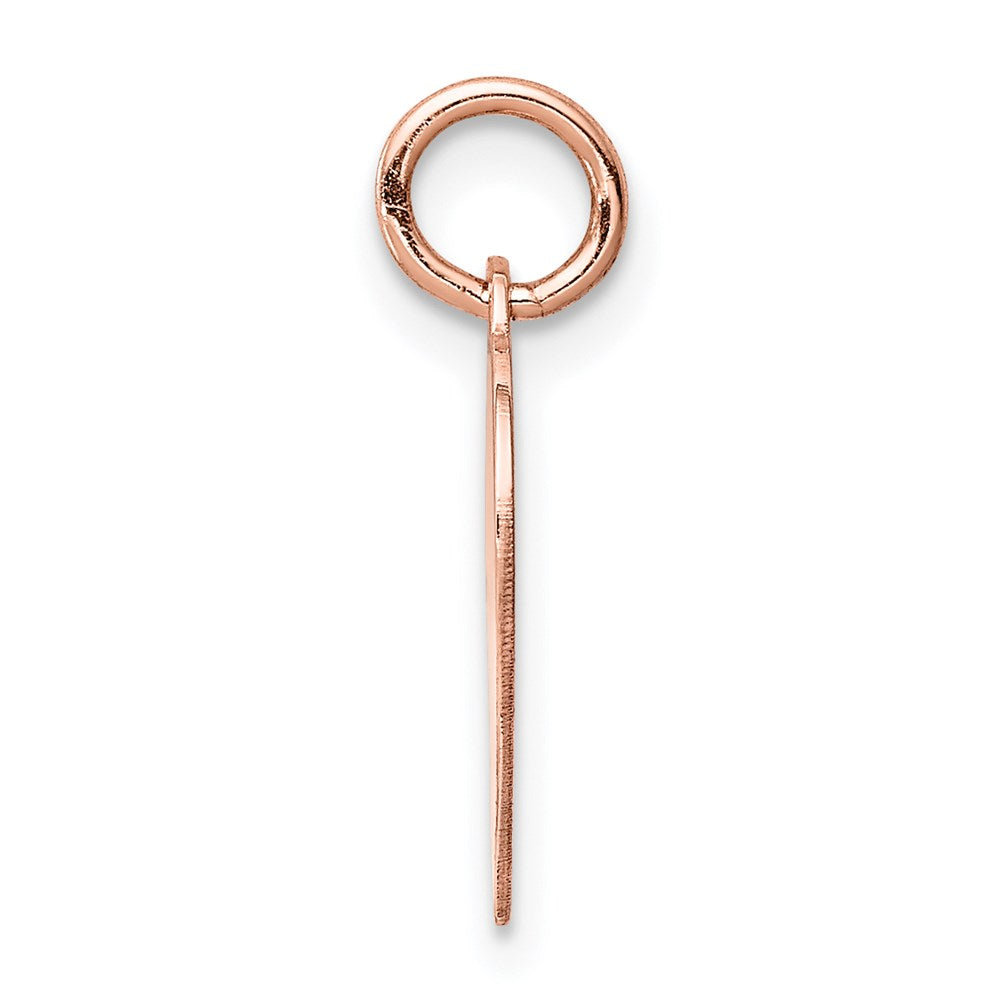 14k Rose Gold Heart Disc Charm