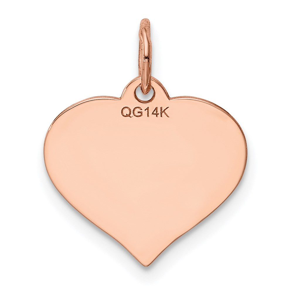 14k Rose Gold Heart Disc Charm