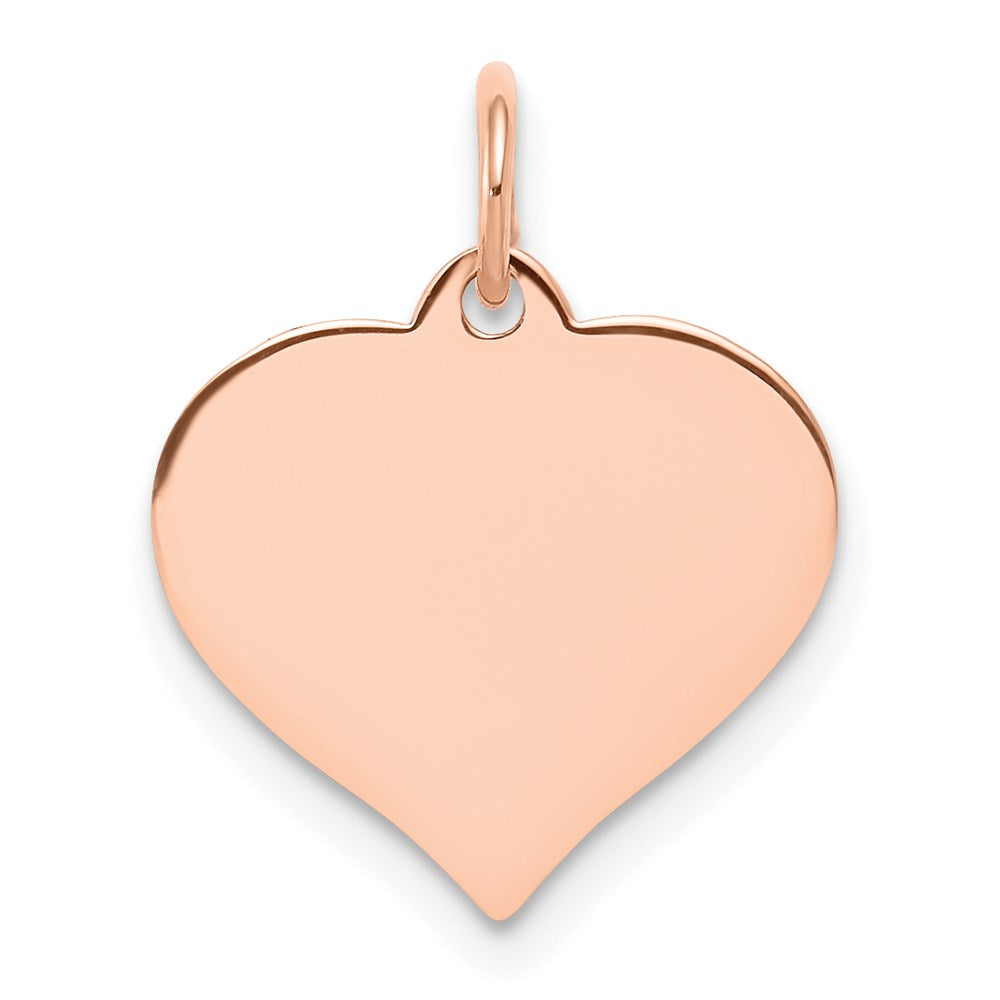 14k Rose Gold Heart Disc Charm