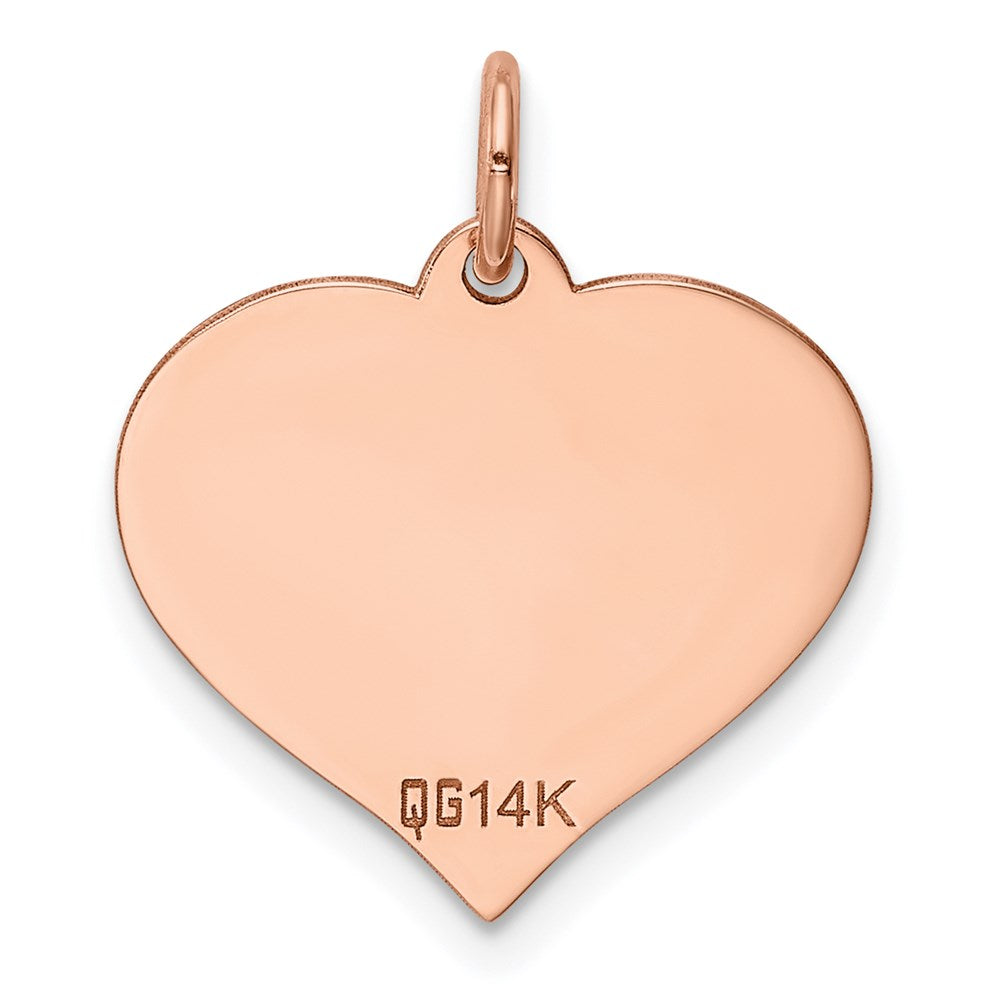 14k Rose Gold Heart Disc Charm