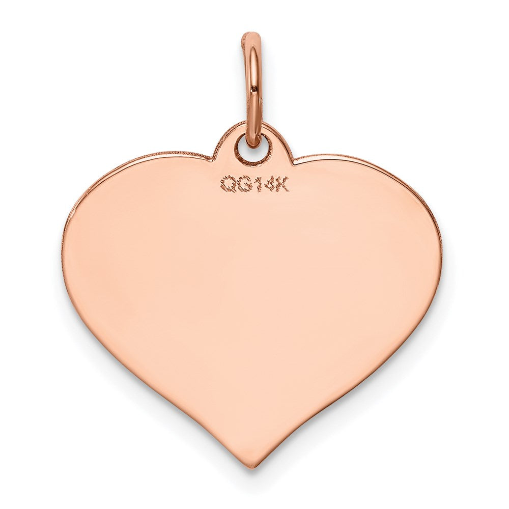 14k Rose Gold Heart Disc Charm