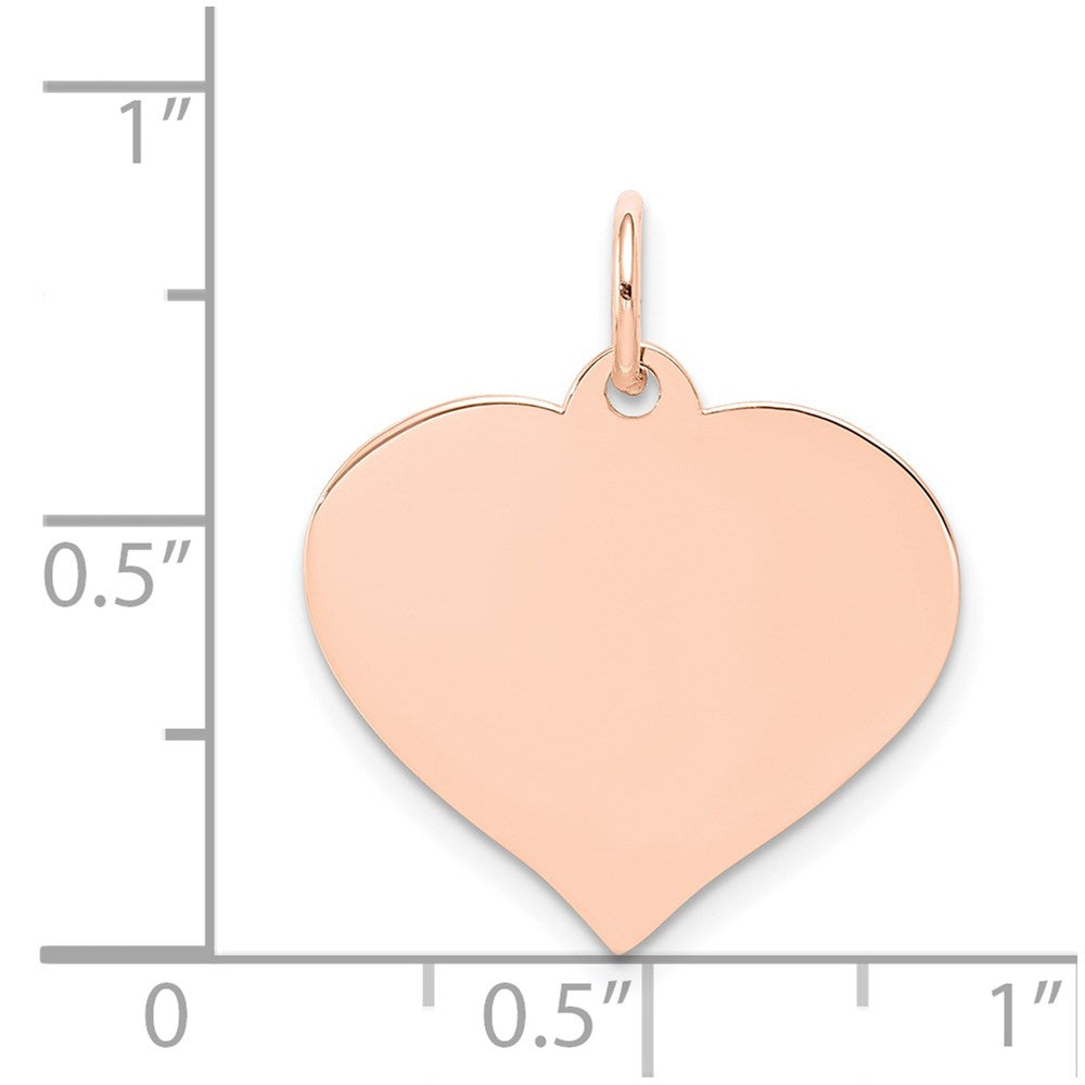 14k Rose Gold Heart Disc Charm