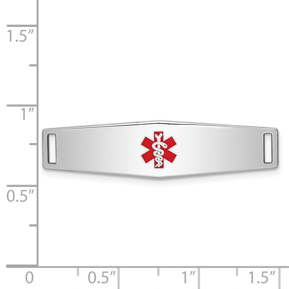 Sterling Silver Rhodium-plated Medical ID Plate