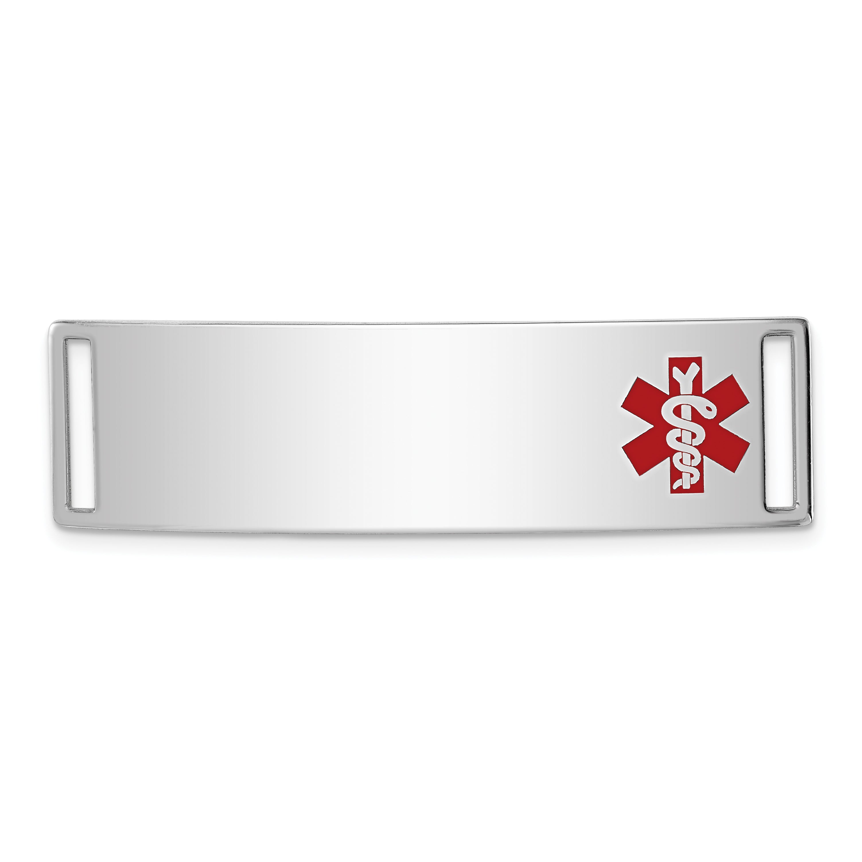 Sterling Silver Rhodium-plated Medical ID Plate