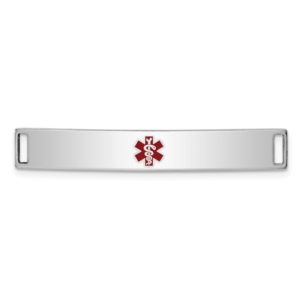 Sterling Silver Rhodium-plated Medical ID Plate