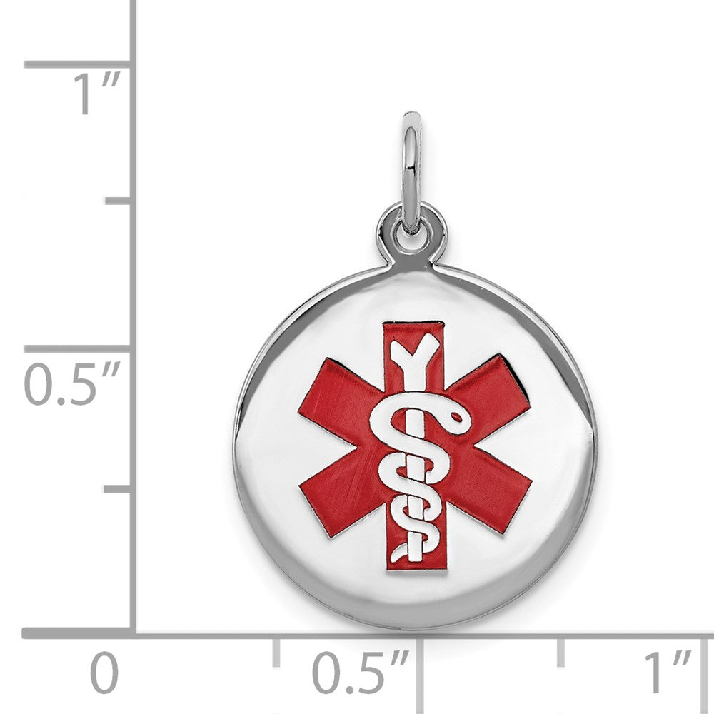 Sterling Silver Rhodium-plated Medical Jewelry Pendant