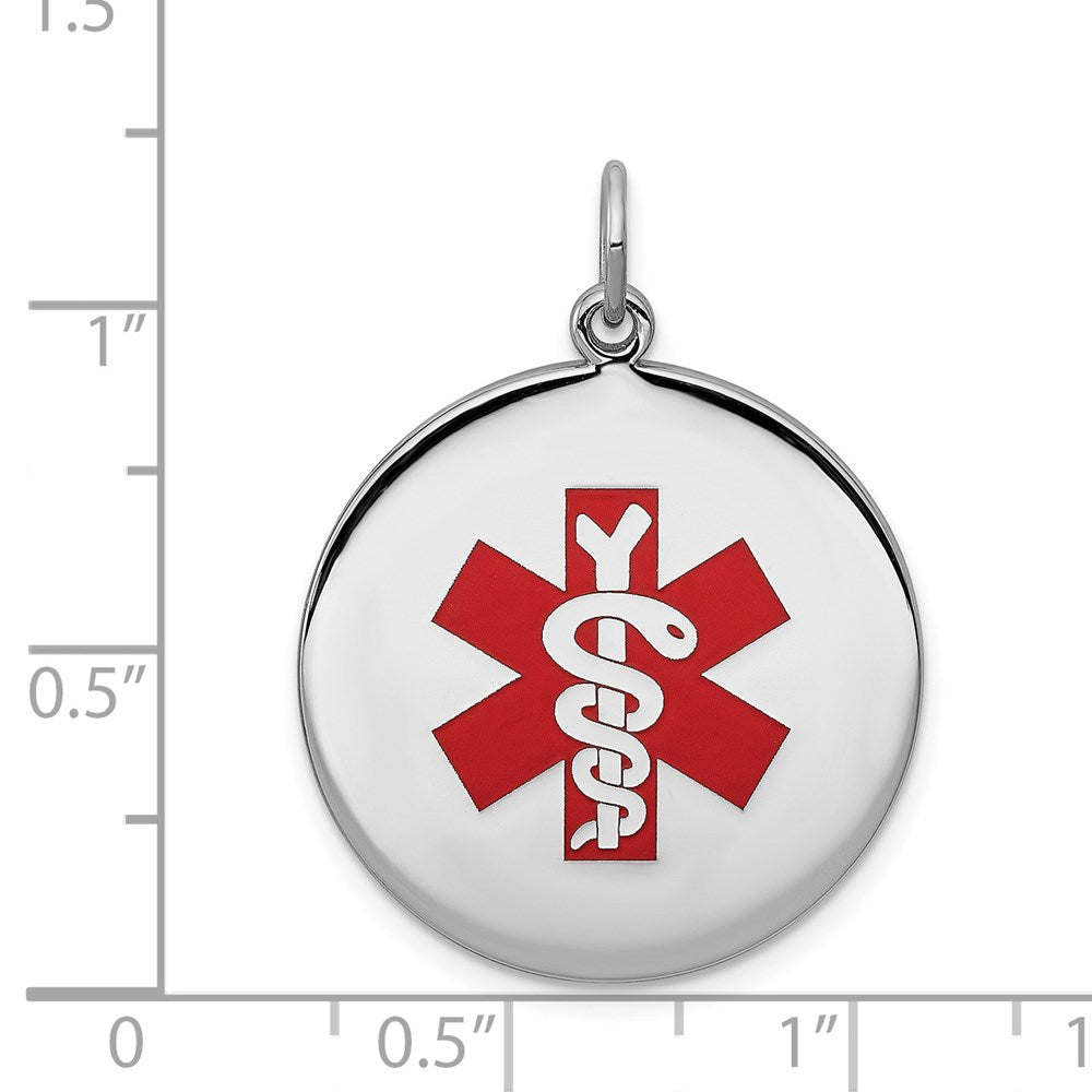 Sterling Silver Rhodium-plated Medical Jewelry Pendant